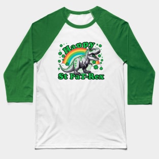 Kids Happy St PaT-Rex Dinosaur Saint Patrick's Day For Boys Girls Baseball T-Shirt